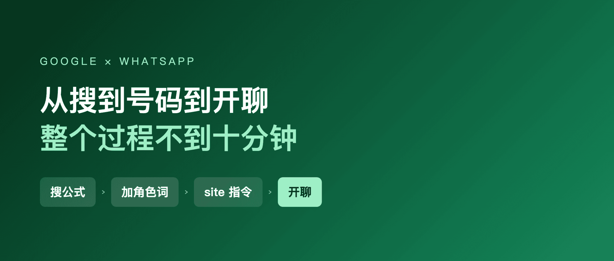 从 Google 搜到 WhatsApp 开聊，整个过程不到十分钟